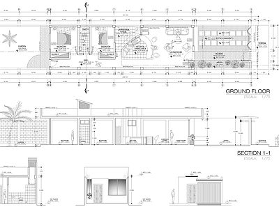 现代别墅建筑 一层洋房两居室 一层别墅 小别墅 独栋别墅 自建房 施工图