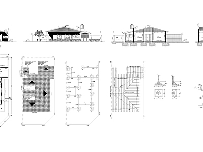 现代住宅楼建筑 一层乡间别墅图纸 自建房 一层自建房 施工图