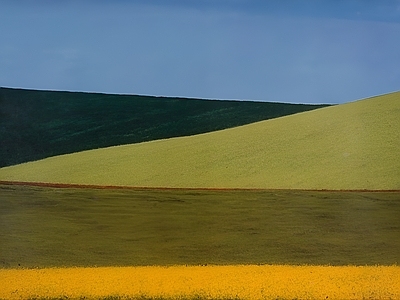 现代极简挂画 艺术挂画 山丘草原美景 风景画