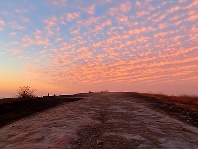 现代天空外景 黄昏天空 夕阳天空 农村 晚霞