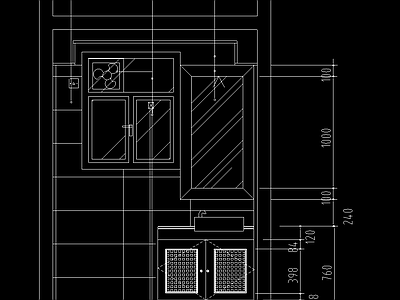 现代简约综合厨房卫浴设施 厨房 洗手间 施工图