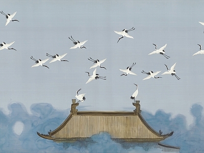 新中式中式壁画 墙纸壁画硬包 竹子壁画 花鸟壁画 艺术壁画 山水壁画