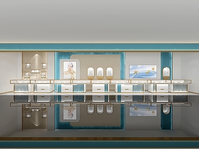 现代珠宝店 珠宝店 珠宝边厅 珠宝展示柜 珠宝柜台