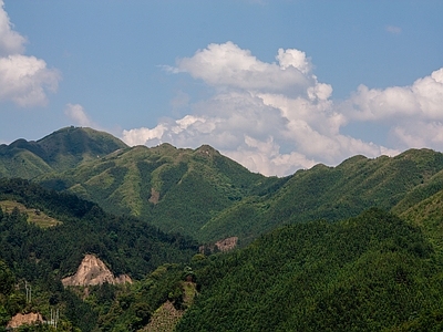 新中式现代风景 户外风光 广西大山 蓝天白云 窗外景