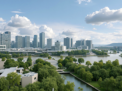 现代简约城市外景 白天城市外景 道路外景 晴天