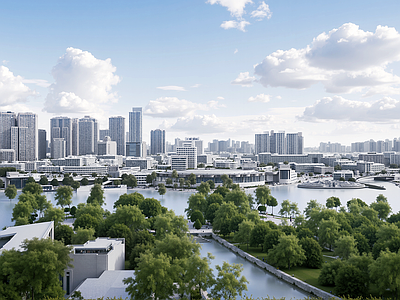 现代简约城市外景 白天城市外景 道路外景