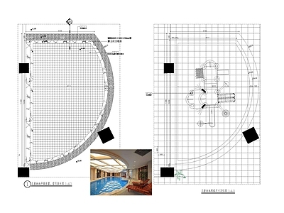 新中式中式酒店 酒店泳池 游乐园泳池 游泳馆泳池 公园景观水池 温泉酒店 施工图
