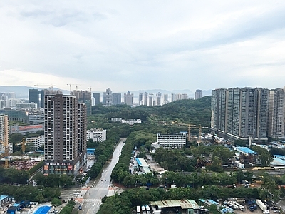 现代城市外景 白天城市外景 道路外景