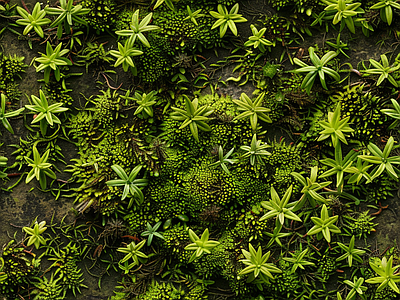 现代自然地面 苔藓 湿润环境 墙地面苔藓 绿色植物 自然