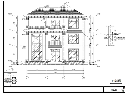欧式别墅建筑 极简欧式 两层半别墅 施工图