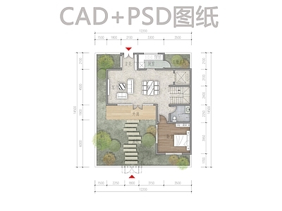 新中式别墅建筑 二层别墅 双拼别墅 联排别墅 农村别墅 平面图 家装平面图