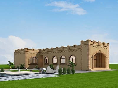 中式别墅建筑 一层别墅 小别墅 农村别墅 自建房 独栋别墅 施工图