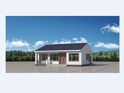 中式新中式别墅建筑 一层别墅 独栋别墅 自建房 农村别墅 小别墅 施工图