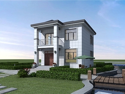 中式新中式别墅建筑 二层别墅 独栋别墅 自建房 农村别墅 小别墅 施工图