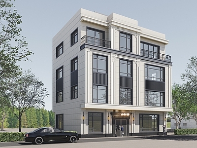 新中式中式别墅建筑 四层别墅 自建房 独栋别墅 农村别墅 小别墅 施工图