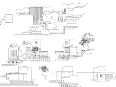 现代别墅建筑 现代风格的房子图 小别墅 独栋别墅 农村别墅 自建房 施工图