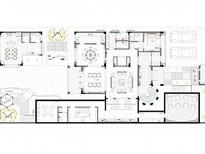 别墅 别墅豪宅 平面设计图 施工图
