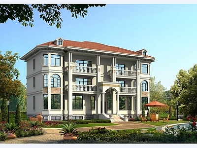 欧式别墅建筑 四层别墅 农村别墅 双拼别墅 独栋别墅 自建房 施工图