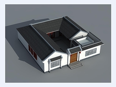 中式别墅建筑 二层别墅 农村别墅 独栋别墅 自建房 合院别墅 施工图