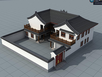 中式别墅建筑 二层别墅 农村别墅 独栋别墅 合院别墅 自建房 施工图