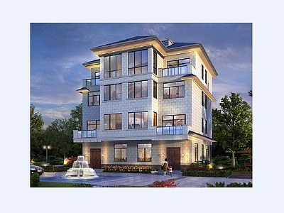 新中式别墅建筑 四层别墅 独栋别墅 双拼别墅 自建房 农村别墅 施工图