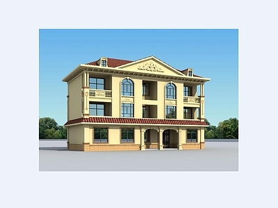 欧式别墅建筑 三层别墅 独栋别墅 自建房 农村别墅 施工图