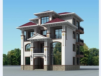 欧式别墅建筑 四层别墅 独栋别墅 自建房 农村别墅 施工图