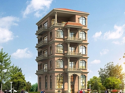 欧式别墅建筑 五层别墅 独栋别墅 自建房 农村别墅 施工图