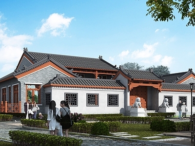 中式别墅建筑 二层别墅 农村别墅 合院别墅 自建房 独栋别墅 施工图