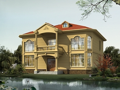 欧式别墅建筑 二层别墅 独栋别墅 自建房 农村别墅 施工图