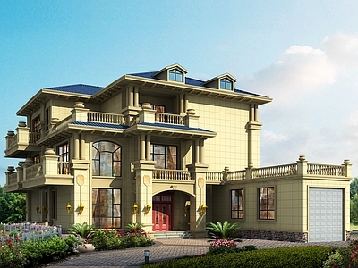 欧式别墅建筑 三层别墅 独栋别墅 自建房 农村别墅 施工图