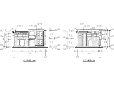 现代住宅楼建筑 现代农村别墅 二层农村自建房 建筑水电结构 施工图