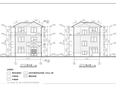 现代住宅楼建筑 三层别墅 自建房 建筑结构水电 施工图