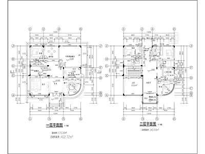 现代住宅楼建筑 现代三层别墅 自建房 复式带车库 建筑结构水电 施工图