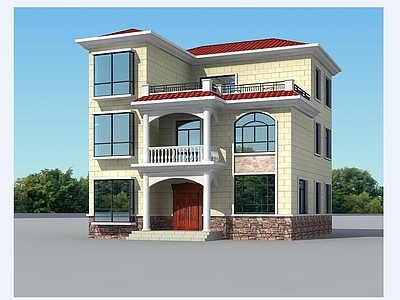 欧式简欧别墅建筑 三层别墅 独栋别墅 自建房 农村别墅 施工图