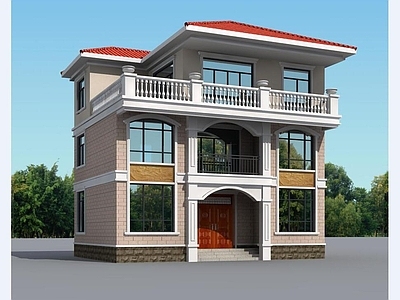 简约新中式别墅建筑 三层别墅 独栋别墅 自建房 农村别墅 施工图