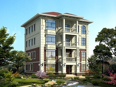 欧式别墅建筑 四层别墅 独栋别墅 自建房 农村别墅 施工图