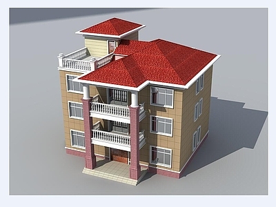 欧式别墅建筑 三层别墅 自建房 独栋别墅 农村别墅 施工图