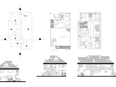 现代别墅建筑 二层乡村别墅图纸 小别墅 农村别墅 独栋别墅 自建房 施工图