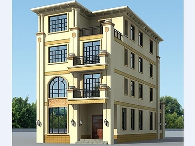 欧式别墅建筑 四层别墅 独栋别墅 自建房 农村别墅 施工图