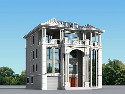 欧式别墅建筑 四层别墅 独栋别墅 自建房 农村别墅 施工图