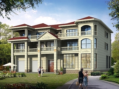 欧式别墅建筑 三层别墅 独栋别墅 自建房 农村别墅 施工图