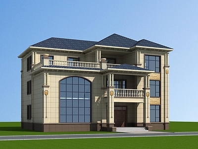 欧式别墅建筑 三层别墅 独栋别墅 自建房 农村别墅 施工图