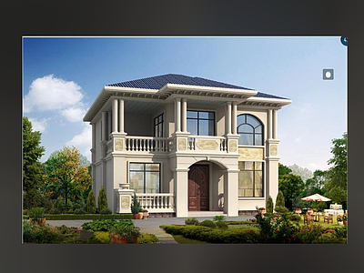 欧式别墅建筑 二层别墅 农村别墅 自建房 独栋别墅 小别墅 施工图