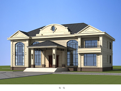 欧式别墅建筑 30X13m 二层别墅 独栋别墅 自建房 农村别墅 施工图