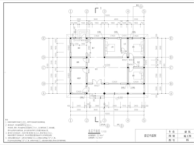 中式别墅建筑 15X11米 一层别墅 独栋别墅 自建房 农村别墅 施工图