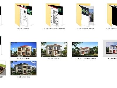 欧式别墅建筑 农村别墅 二层别墅 自建房 独栋别墅 施工图