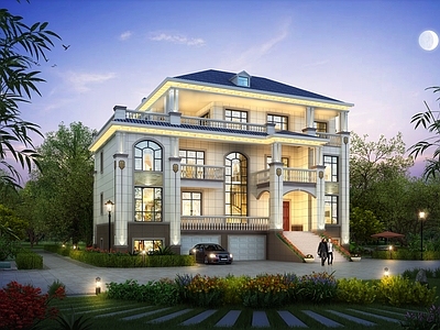 欧式简欧别墅建筑 19X11米 四层别墅 独栋别墅 自建房 农村别墅 施工图