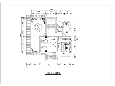 中式别墅建筑 三层别墅 农村别墅 自建房 平面图