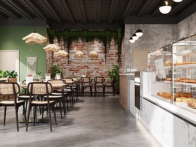 北欧侘寂咖啡厅 咖啡店 餐饮店 诧寂风 餐桌餐椅 中古风家具